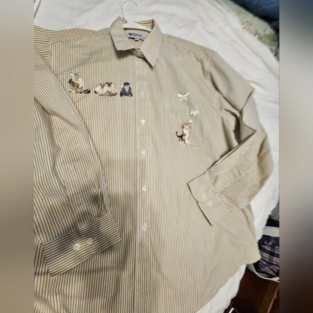 Vintage Las Olas Wearable Art W/ 7 Glitter Eyed Persian And Other Cats - Picture 11 of 16